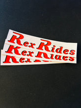 Load image into Gallery viewer, Medium &quot;Rex Rides&quot; - Clear Background