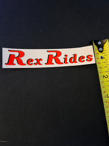 Medium "Rex Rides" - Clear Background